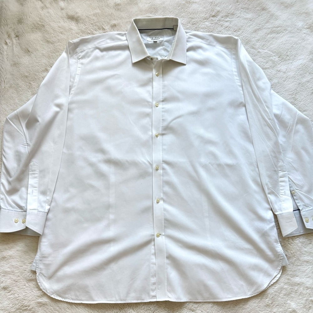 Ted Baker men white dress shirt size 17.5 Authentic